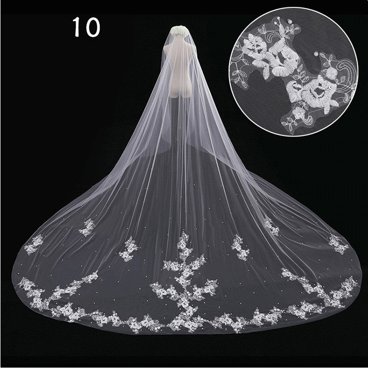 Bridal Wedding Dress Long Tail Luxury Super Fairy Wedding Veil