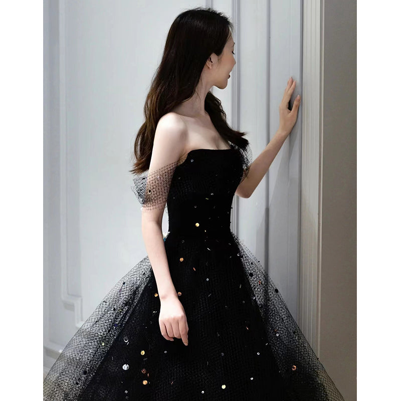 Evening Dress Women Haute Couture Black French