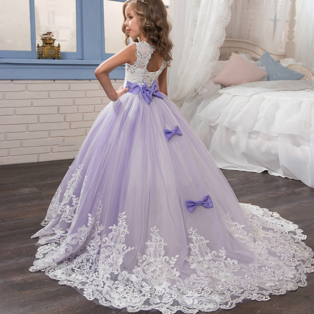 Europe and the United States new children's clothing children's lace wedding dress skirt pettiskirt princess dress flower girl dress girls birthday piano