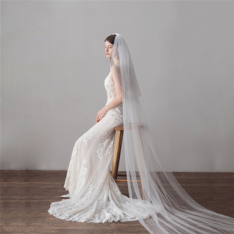 Extra Long Double Veil Wedding Dresses Hair Accessories