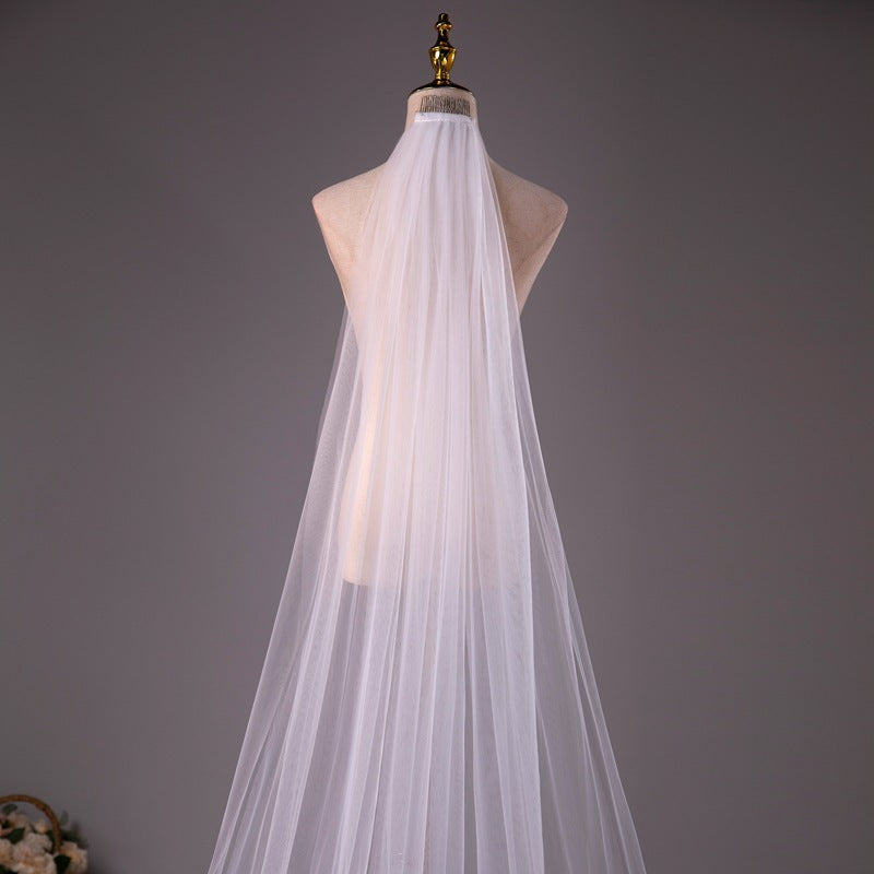 Wedding Bride Double-layer Trimming Veil With Comb