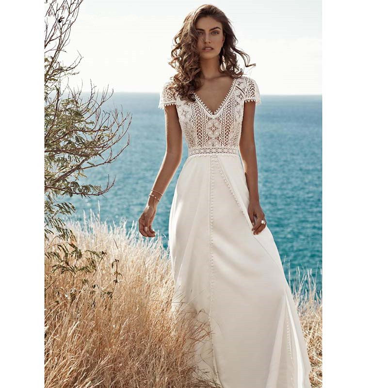 Wedding Dress With Shoulders And To Show Thin And Slim A-line Skirt