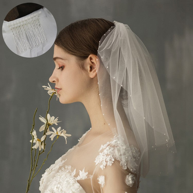 Women's Retro Short Wedding Bride Headdress
