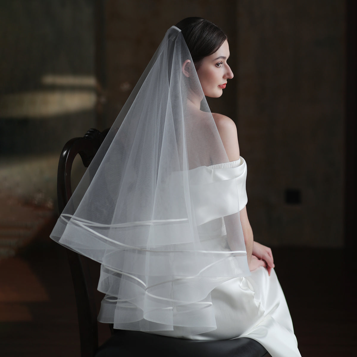 Women's Fashion Simple Double Layer Bridal Veil