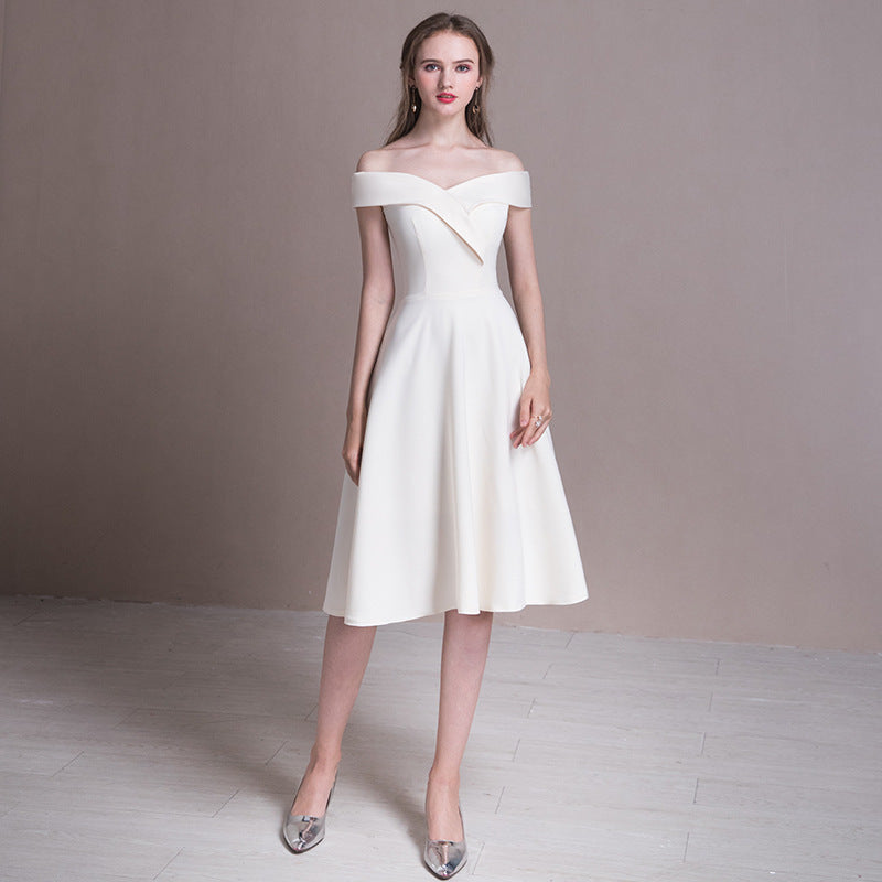 Daily Can Wear One-shoulder Evening Dress Party Dress