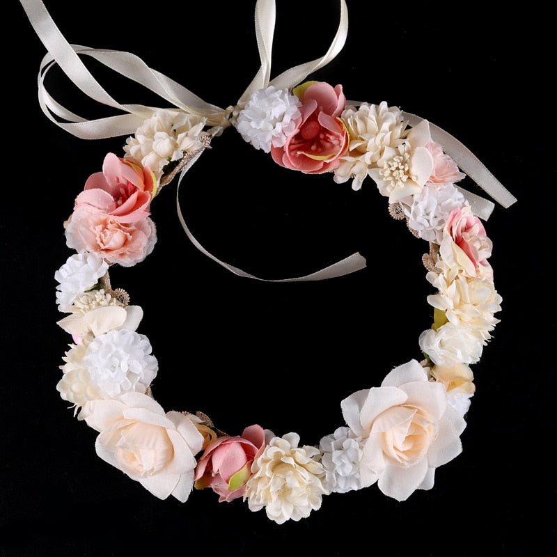 Handmade Luxury Floral Headpiece - Pearl Beads