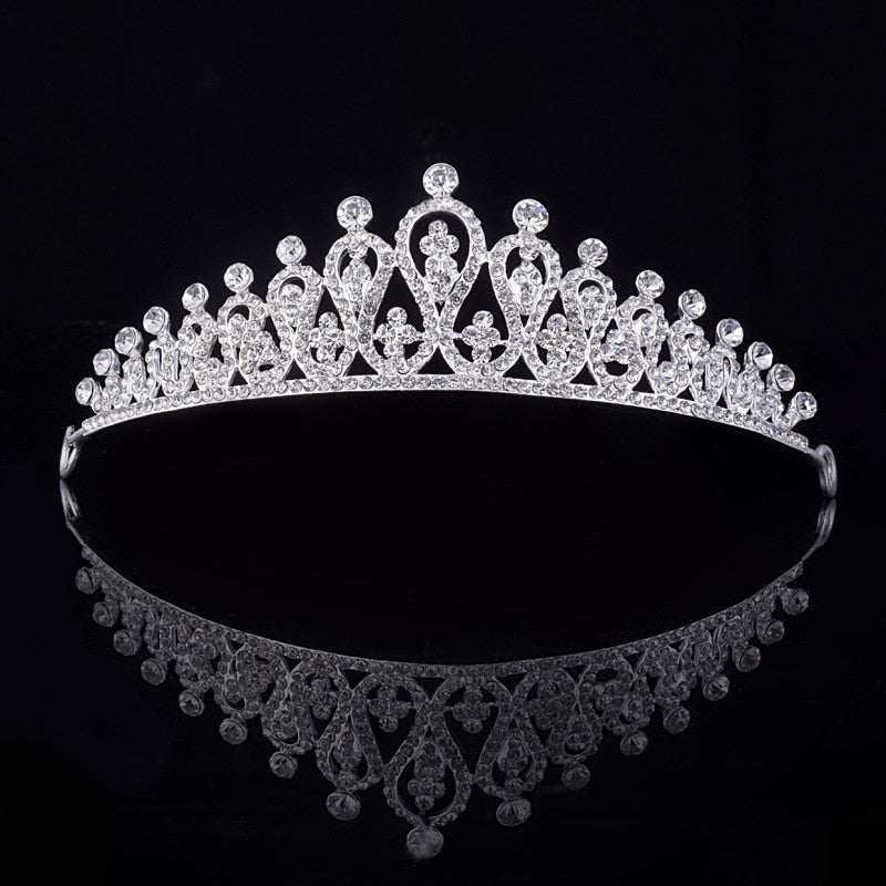Rhinestone Bridal Tiara Crown Princess Bride Crystal Diadem Women Prom Hair Ornaments Wedding Bridal Head Jewelry Accessories