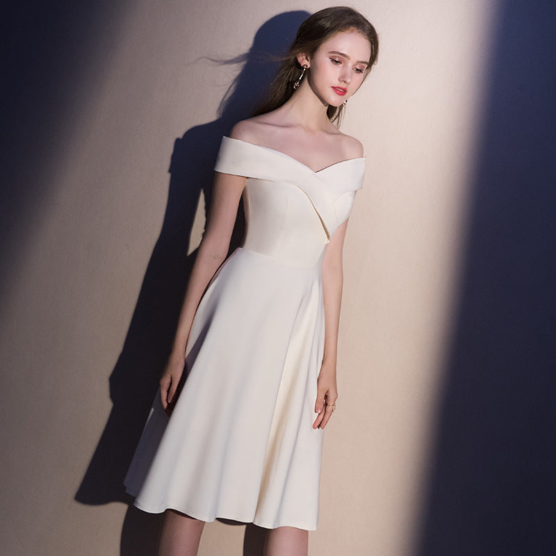 Daily Can Wear One-shoulder Evening Dress Party Dress