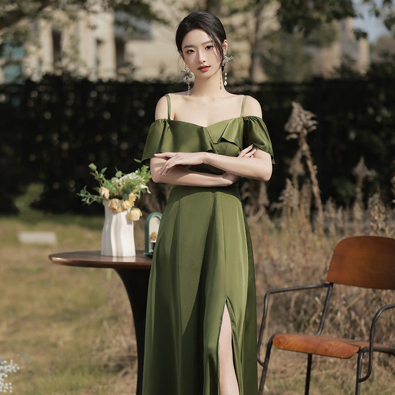 Ladies Fashion Bridesmaid Dress Green