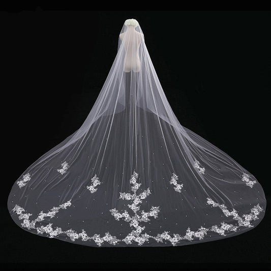 Bride Wedding Long Veil Photo Props Veil Tail Luxury