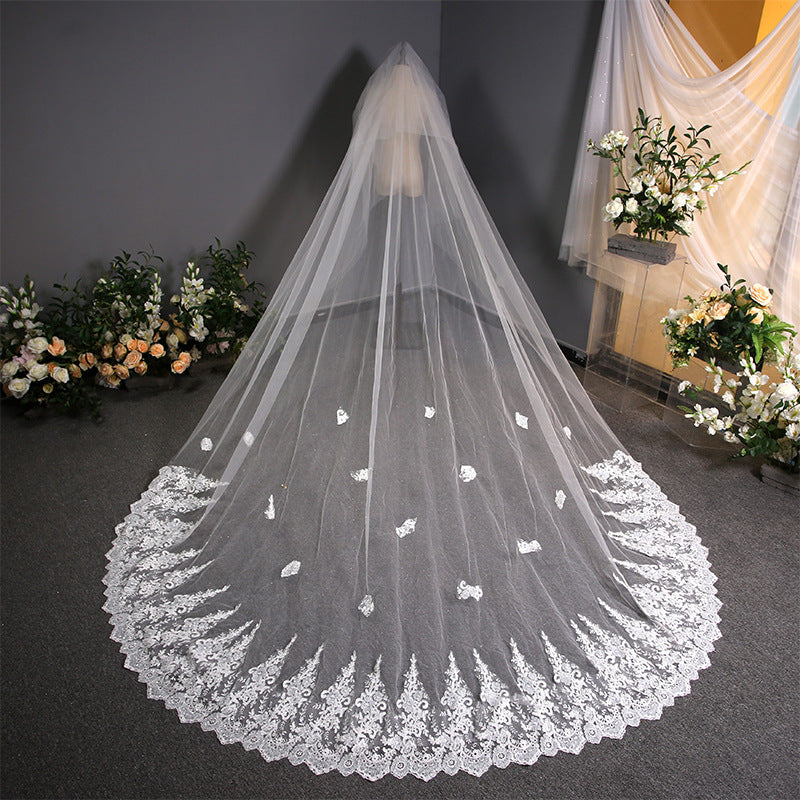 Lace Lace Wedding Dress Trailing Bridal Headdress